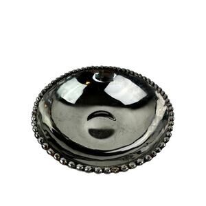 VINTAGE MCM Michael Aram 6.25 Inch Stainless Bowl Molten Beaded Signed RARE